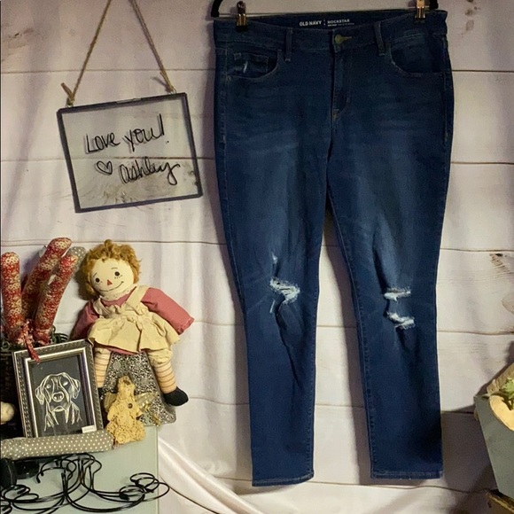 Old Navy Denim - Old Navy; Distressed Jeans; Rockstar; Pants; 12